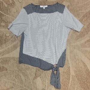 L.K. Bennett Striped Navy and White Women's Top